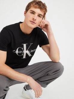 Calvin Klein Jeans Seasonal Monologo T-shirt - Black  -Barbou Clothing Shop VJV6B SQ4 0000000004 BLACK MDd
