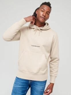 Calvin Klein Jeans Institutional Hoodie - Beige 