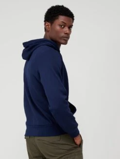 Lacoste Core Fleece Overhead Hoodie - Dark Blue -Barbou Clothing Shop VJW6G SQ2 0000000354 DARK BLUE MDb