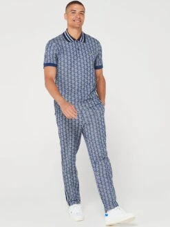 Lacoste All Over Monogram Polo Shirt - Blue -Barbou Clothing Shop VJW6L SQ3 0000000020 BLUE MDo