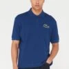 Lacoste Large Croc Oversized Polo Shirt - Blue -Barbou Clothing Shop VJW6O SQ1 0000000020 BLUE MDf