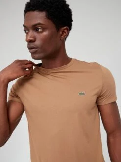 Lacoste Pima Cotton T-shirt - Brown -Barbou Clothing Shop VJW74 SQ4 0000000143 BROWN MDd