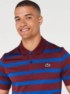 Lacoste Golf Block Stripe Polo Shirt - Dark Red -Barbou Clothing Shop VJW7G SQ4 0000000315 DARK RED MDd