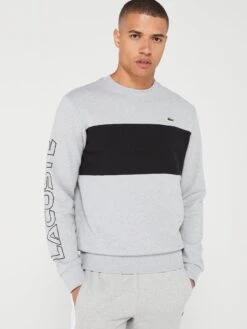 Lacoste Colourblock Sweatshirt - Light Grey