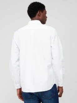 Lacoste Long Sleeve Oxford Shirt - White -Barbou Clothing Shop VJW9Y SQ2 0000000013 WHITE MDb