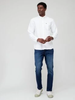 Lacoste Long Sleeve Oxford Shirt - White -Barbou Clothing Shop VJW9Y SQ3 0000000013 WHITE MDo