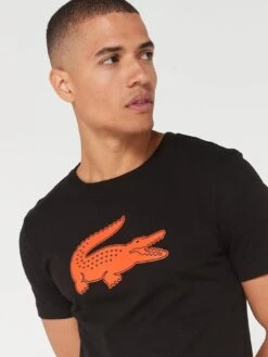 Lacoste Contrast Croc Logo T-shirt - Black -Barbou Clothing Shop VJWA8 SQ4 0000000004 BLACK MDd
