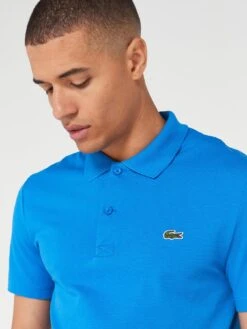 Lacoste Ottoman Ribbed Cotton Polo Shirt - Bright Blue -Barbou Clothing Shop VJWAJ SQ4 0000000197 BRIGHT BLUE MDd