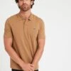 Lacoste Ottoman Ribbed Cotton Polo Shirt - Brown