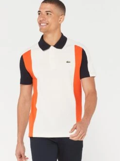 Lacoste Elevated Colourblock Polo Shirt - Cream