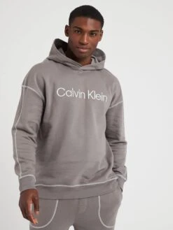 Calvin Klein Long Sleeve Pyjama Hoodie - Grey