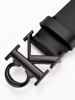 Calvin Klein Jeans Round Mono Plaque Lthr Belt 40mm -Barbou Clothing Shop VJXXB SQ4 0000000004 BLACK SLd1