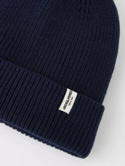 Jack & Jones Knitted Beanie Hat - Dark Blue -Barbou Clothing Shop VK2E7 SQ4 0000000354 DARK BLUE SLd1