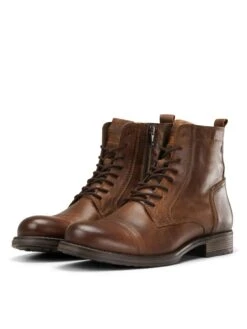 Jack & Jones Russel Leather Cognac Boots - Brown -Barbou Clothing Shop VK2EQ SQ3 0000000143 BROWN SLf