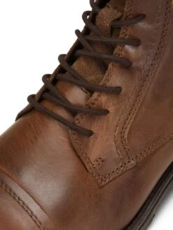 Jack & Jones Russel Leather Cognac Boots - Brown -Barbou Clothing Shop VK2EQ SQ6 0000000143 BROWN SLd