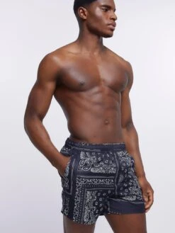 River Island Plain Paisley Swim Shorts -Barbou Clothing Shop VKDN5 SQ4 0000000004 BLACK MDd