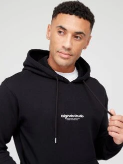 Jack & Jones Small Chest Logo Hoodie - Black -Barbou Clothing Shop VKNZH SQ4 0000000004 BLACK MDd
