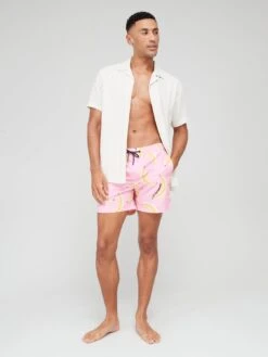 Jack & Jones Jack & Jones Banana Print Swimshorts - Light Pink -Barbou Clothing Shop VKO2M SQ3 0000000367 LIGHT PINK MDo