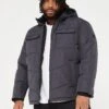 Jack & Jones Plus Mason Padded Hooded Jacket - Dark Grey -Barbou Clothing Shop VKO2Y SQ1 0000000070 DARK GREY MDf