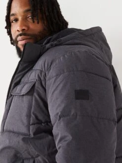 Jack & Jones Plus Mason Padded Hooded Jacket - Dark Grey -Barbou Clothing Shop VKO2Y SQ4 0000000070 DARK GREY MDd
