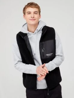 Jack & Jones Fleece Gilet - Black