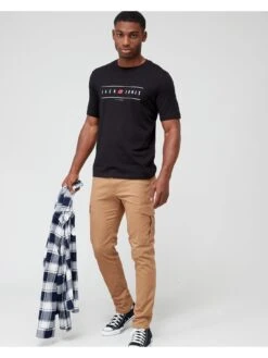 Jack & Jones Marco Joe Slim Fit Cargo Trousers - Brown -Barbou Clothing Shop VKO4C SQ3 0000000143 BROWN MDo