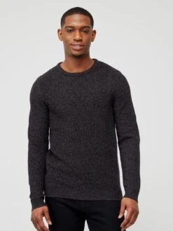 Jack & Jones Crew Neck Knit Jumper - Black