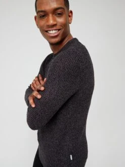 Jack & Jones Crew Neck Knit Jumper - Black -Barbou Clothing Shop VKO53 SQ4 0000000004 BLACK MDd