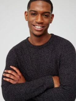 Jack & Jones Crew Neck Knit Jumper - Black -Barbou Clothing Shop VKO53 SQ5 0000000004 BLACK MDd1