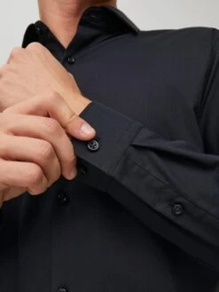 Jack & Jones Premium Non-Iron Long Sleeve Slim Fit Shirt - Black -Barbou Clothing Shop VKO79 SQ5 0000000004 BLACK MDd1