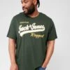 Jack & Jones Jack & Jones Plus Large Logo T-Shirt - Green -Barbou Clothing Shop VKO7F SQ1 0000000047 GREEN MDf