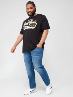 Jack & Jones Jack & Jones Plus Large Logo T-Shirt - Black -Barbou Clothing Shop VKO7G SQ3 0000000004 BLACK MDo