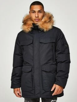 Alessandro Zavetti Paletto Padded Parka Jacket - Black 