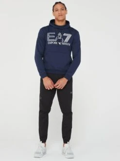 EA7 Emporio Armani Large Logo Hoodie -Barbou Clothing Shop VKPWJ SQ3 0000000048 NAVY MDo