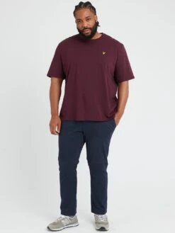 Lyle & Scott Lyle & Scott Big & Tall Plain T-Shirt - Dark Red -Barbou Clothing Shop VKRZ7 SQ3 0000000315 DARK RED MDo
