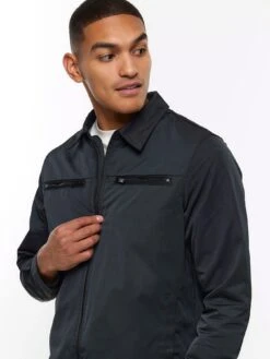 River Island Tech Shacket - Black -Barbou Clothing Shop VKUK1 SQ4 0000000004 BLACK MDd