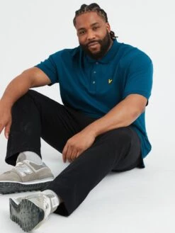 Lyle & Scott Big & Tall Regular Fit Logo Polo Shirt - Dark Blue -Barbou Clothing Shop VKUK8 SQ4 0000000354 DARK BLUE MDd