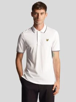Lyle & Scott Regular Fit Tipped Polo Shirt - White