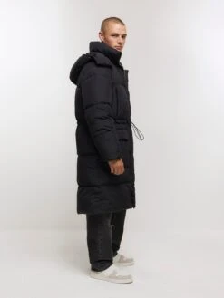 River Island Longline Padded Parka - Black -Barbou Clothing Shop VKUOB SQ3 0000000004 BLACK MDo