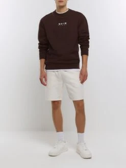 River Island Long Sleeve Simple Japanese Crew - Dark Brown -Barbou Clothing Shop VKUOH SQ3 0000000014 DARK BROWN MDo