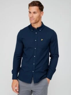 Lyle & Scott Lyle & Scott Plain Flannel Shirt - Navy
