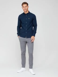 Lyle & Scott Lyle & Scott Plain Flannel Shirt - Navy -Barbou Clothing Shop VKUPD SQ3 0000000048 NAVY MDo