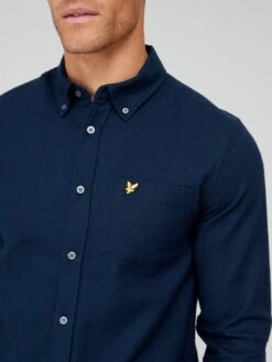 Lyle & Scott Lyle & Scott Plain Flannel Shirt - Navy -Barbou Clothing Shop VKUPD SQ4 0000000048 NAVY MDd