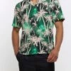 River Island Green Palm Print Shirt -Barbou Clothing Shop VKUV0 SQ1 0000000047 GREEN MDf