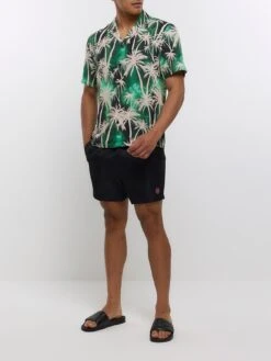 River Island Green Palm Print Shirt -Barbou Clothing Shop VKUV0 SQ3 0000000047 GREEN MDo