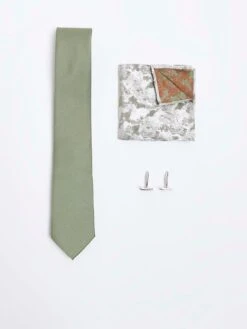 River Island Floral Tie/hankerchief/cufflink Set