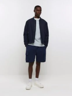 River Island Cotton Bomber -Barbou Clothing Shop VKUWM SQ3 0000000048 NAVY MDo