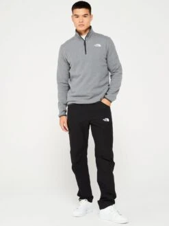 THE NORTH FACE Men's 100 Glacier 1/4 Zip Top - Grey -Barbou Clothing Shop VLFHK SQ3 0000000005 GREY MDo