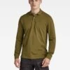 G-Star RAW G-star Dunda Long Sleeve Core Polo Shirt - Khaki -Barbou Clothing Shop VLGPB SQ1 0000000058 KHAKI MDf