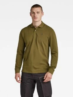 G-Star RAW G-star Dunda Long Sleeve Core Polo Shirt - Khaki